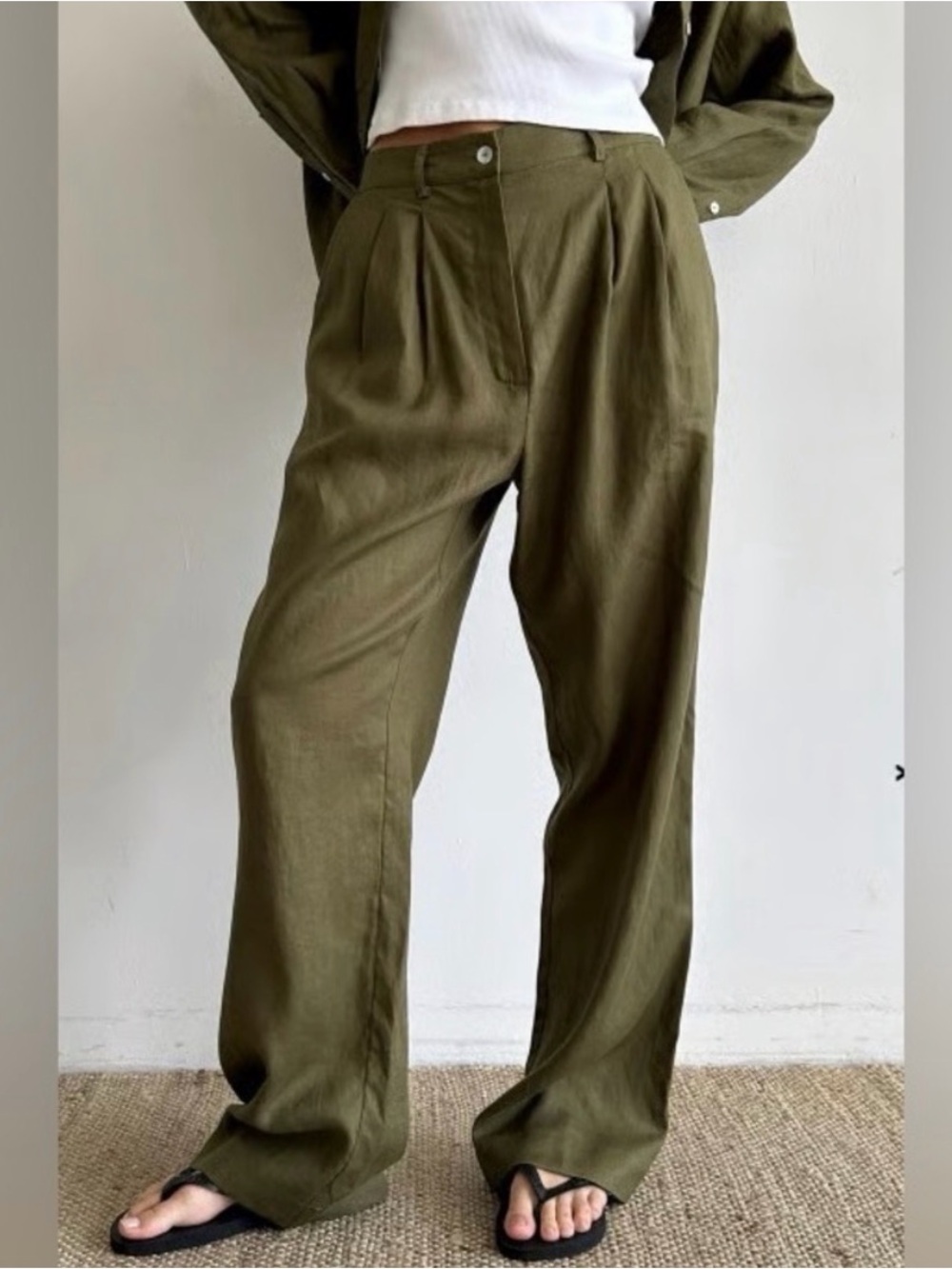 Donni Pleated Linen Trousers Size S